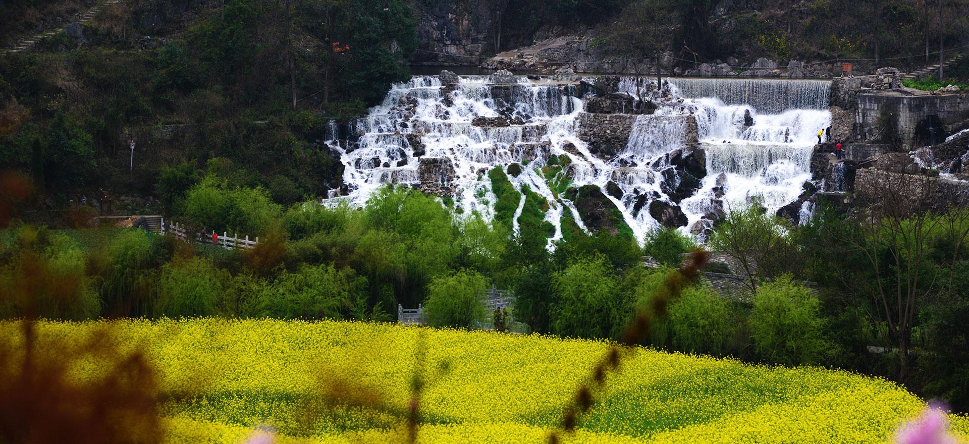Water Jump Rock Waterfall